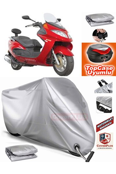 MotoEN Gray Lock Compatible Mondial 150 Zat Tarpaulin Topcase Rear Bag Compat...
