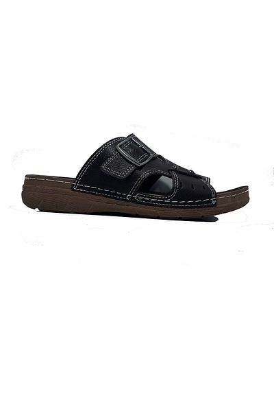 ayaktarz Enova Brown Men's Buckle Adjustable Comfortable Stylish Outward Men's Slippers
