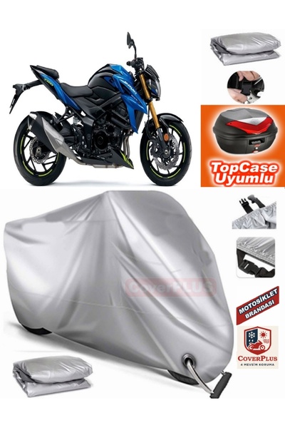 MotoEN قفل رمادي متوافق مع سوزوكي GSR 750 القماش المشمع Topcase الخلفي حقيبة ...
