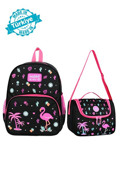 CANLOOR Waddell Flamingo Combo Kindergarten Backpack and Thermal Lunchbox