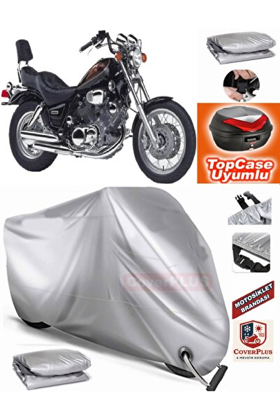 MotoEN Gray Lock Compatible Yamaha Virago Xv 1100 Tarpaulin Topcase Rear Bag ...