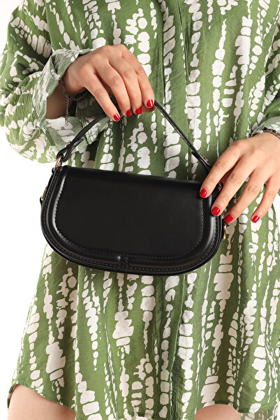 Moda Lime Дамска черна мини чанта с магнитно закопчаване