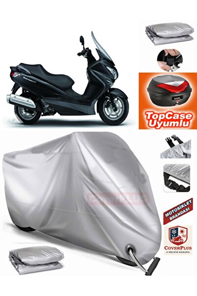 MotoEN قفل رمادي متوافق مع سوزوكي بورجمان UH 150 من القماش المشمع Topcase الخ...