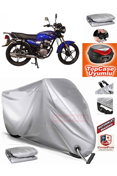 MotoEN Gray Lock Compatible Lifan Lion 100 Tarpaulin Topcase Rear Bag Compati...