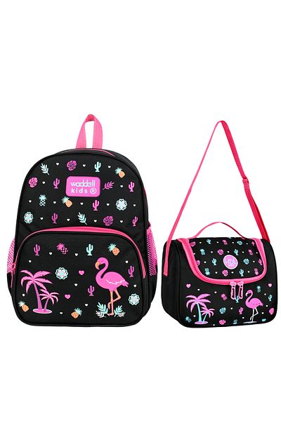 CANLOOR Waddell Flamingo Combo Kindergarten Backpack and Thermal Lunchbox