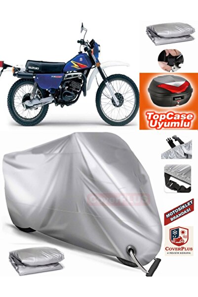 MotoEN قفل رمادي متوافق مع سوزوكي TS 185 قماش القنب Topcase الخلفي حقيبة متوا...
