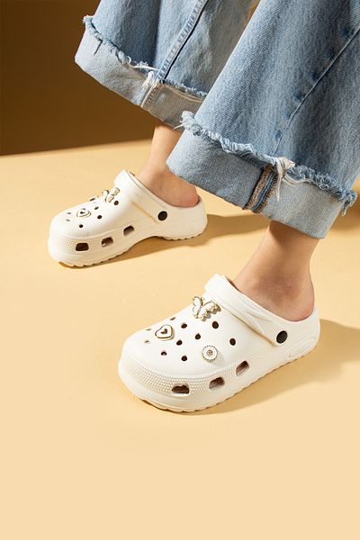 Pembe Potin Women's Beige Eva Deniz Beach Loadset Sole Nurse Hospital Confort Comfortable Sandals Slippers