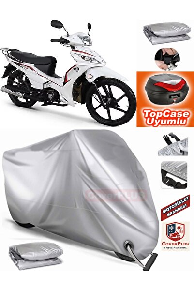 MotoEN Gray Lock Compatible Dorado Akida Cub 125 Tarpaulin Topcase Rear Bag C...