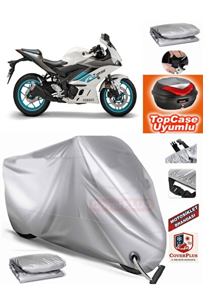 MotoEN Gray Lock Compatible Yamaha Yzf R25 Abs Tarpaulin Topcase Rear Bag Com...