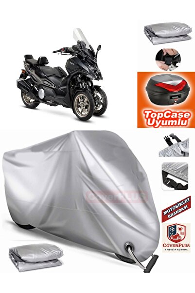 MotoEN Gray Lock Compatible Kymco Cv3 Tarpaulin Topcase Rear Bag Compatible M...