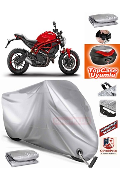 MotoEN Gray Lock Compatible Ducati Monster 797 Plus Tarpaulin Topcase Rear Ba...