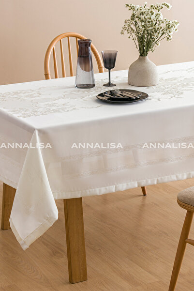 Annalisa Κρέμα τραπεζομάντιλου από πολυεστέρα από επικάλυψη Ivy Αδιάβροχο Ζακάρ