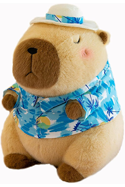 ABYZ Jucărie de pluș cu pătură Capybara cu căciulă și cămașă pentru copii +3 ...