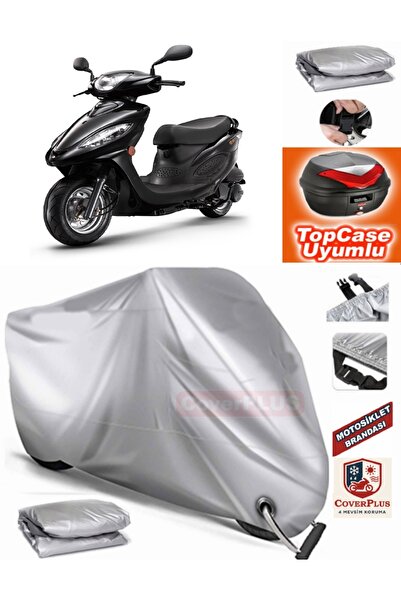 MotoEN Gray Lock Compatible Kymco Jockey 125 Tarpaulin Topcase Rear Bag Compa...