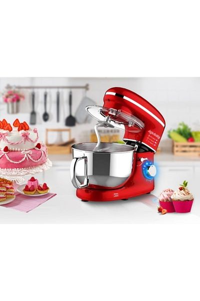 Anyta Cooking Robot De Bucatarie Mixer Cu Bol De 6.2 L - 1500w - Rosu -