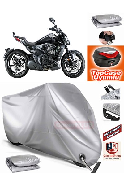 MotoEN Gray Lock Compatible Zontes 350 T1 Tarpaulin Topcase Rear Bag Compatib...