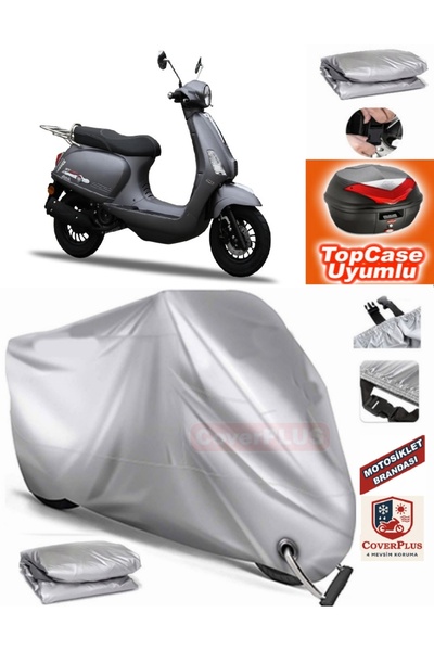 MotoEN قفل رمادي متوافق مع Stmax Bravo 50 قماش القنب Topcase الخلفي حقيبة متو...