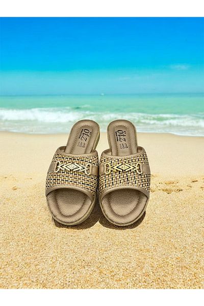 shoemio Γυναικείες παντόφλες Lenora Straw Buckle