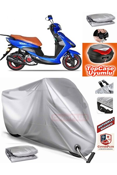 MotoEN قفل رمادي متوافق مع Yuki YB50QT-3 Casper Tarpaulin Topcase Backbag متو...