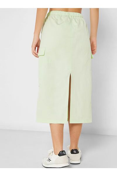 Calvin Klein Women Canary Green Woven Parachute Skirt