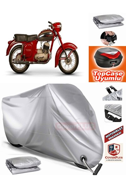 MotoEN Gray Lock Compatible Jawa 250 Classic Tarpaulin Topcase Rear Bag Compa...