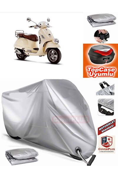MotoEN قفل رمادي متوافق مع Vespa GTV 250 ie Tarpaulin Topcase الخلفي المتوافق...