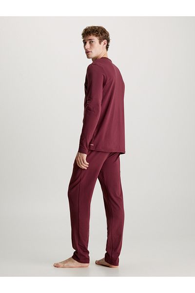 Calvin Klein Men Burgundy Long Sleeve Tee & Pant Set