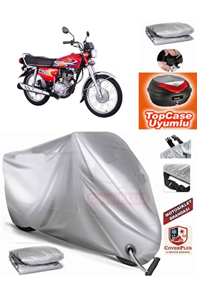 MotoEN قفل رمادي متوافق مع Honda CG 125 قماش القنب Topcase الخلفي حقيبة متواف...