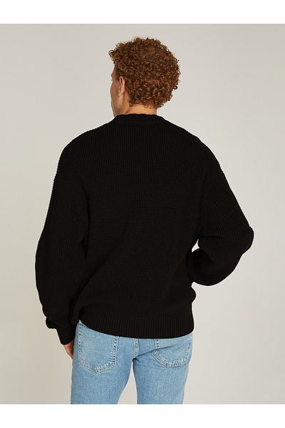 Calvin Klein Men Black Chunky Texture Sweater