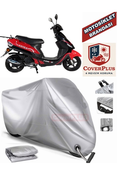 MotoEN Gray Lock Compatible Motor Tarpaulin Arora Ar 50-10 Toros Motorcycle T...