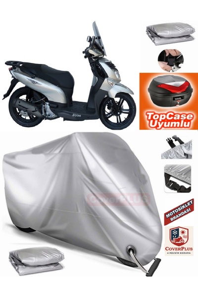 AutoZEL غطاء محرك Sym HD2 200i الخلفي المتوافق مع القماش المشمع (الوصلة، متوا...