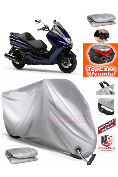 AutoZEL غطاء محرك متوافق مع حقيبة Yamaha Majesty 250 الخلفية (متوافق مع التوص...
