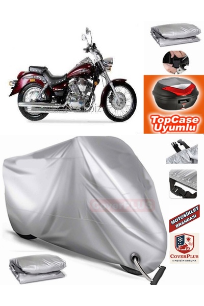 MotoEN Gray Lock Compatible Salcano Sm 250-4 Tarpaulin Topcase Back Bag Compa...