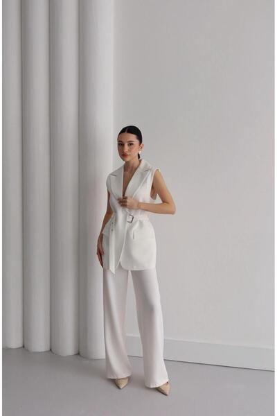 Ekim Store Jachetă blazer cu curea cu ochi