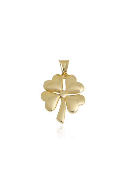 Altınkesesi 14 Ayar Altın Dört Yapraklı Yonca Kolye Ucu