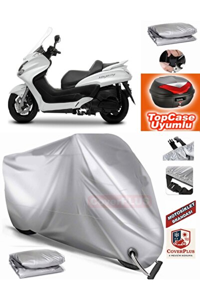MotoEN قفل رمادي متوافق مع Yamaha Majesty 125 Canvas Topcase Backbag متوافق م...