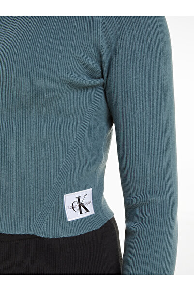 Calvin Klein Women Goblin Blue Variegated Rib Sweater