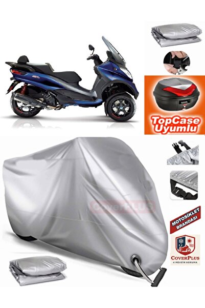 MotoEN Gray Lock Compatible Piaggio Mp3 500 Tarpaulin Topcase Rear Bag Compat...