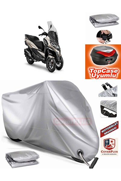 MotoEN Gray Lock Compatible Piaggio Mp3 530 Tarpaulin Topcase Rear Bag Compat...