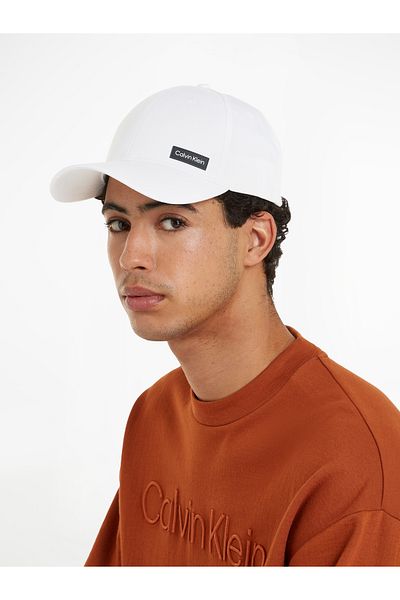 Calvin Klein Men Bright White Essential Patch Baseball Cap