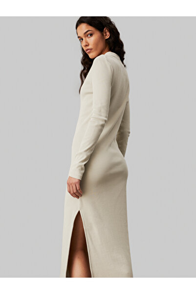 Calvin Klein Calvin Klein Women Pelican Woven Label Rib Polo Dress