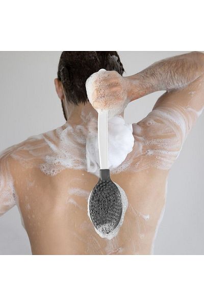 Miracle Omni Buffer ®   Silicone Massaging Long Handle Body Massager Brush Bath Back Scrub Soft Brush with Handle