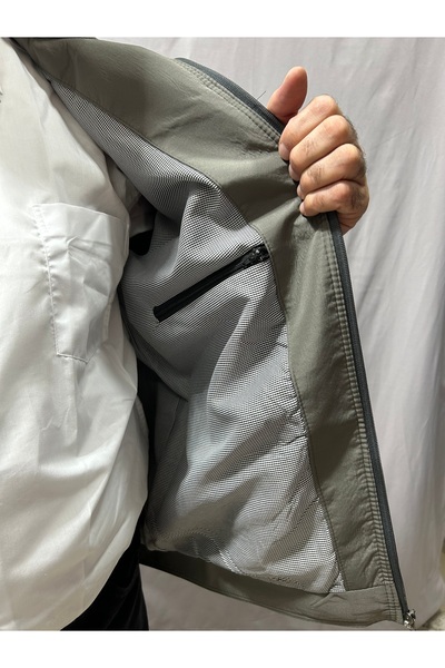 ECALAMODE Men's Seasonal Lined Coat - Waterproof, Inner Pocket, Jacket Collar Sports Jacket