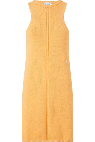 Calvin Klein Women Crushed Orange Knitted Tank Dress