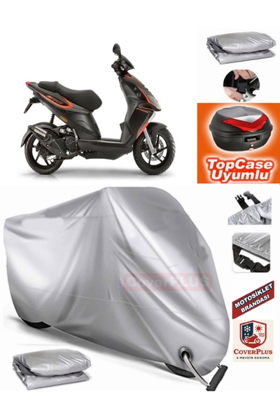 MotoEN Gray Lock Compatible Piaggio Nrg Power 50 Tarpaulin Topcase Rear Bag C...