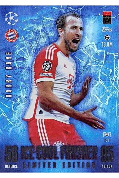 Topps بطاقة لاعب كرة القدم ذات الإصدار المحدود من Ice Cool Finishers Harry Kane