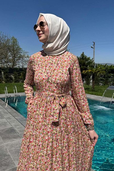 Rabia Şamlı Φόρεμα Hale Μπεζ