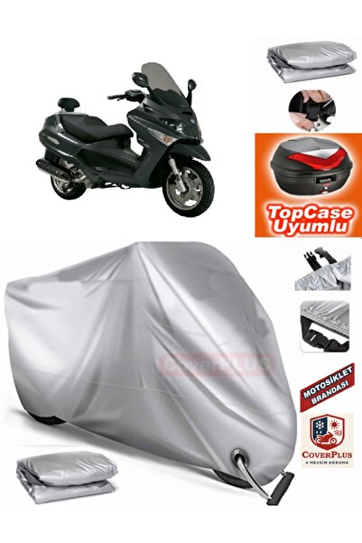 MotoEN Gray Lock Compatible Piaggio X Evo 400 Tarpaulin Topcase Rear Bag Comp...