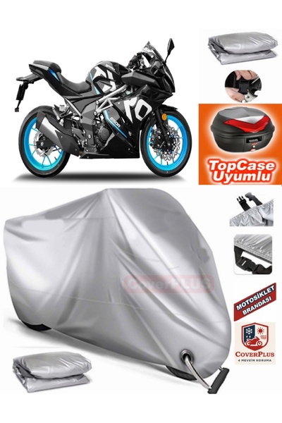 MotoEN قفل رمادي متوافق مع Yuki YK250 قماش القنب Topcase الخلفي حقيبة متوافقة...