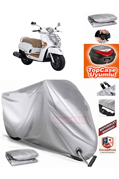 MotoEN Gray Lock Compatible Kymco Like 200I Tarpaulin Topcase Rear Bag Compat...